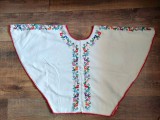 Capa poncho vintage cu model etno traditional cusatura de mana pe panza, flori