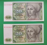 20 10 5 Bancnote Marci Germane Deutsche Mark UNC Necirculate &Icirc;n Stare Perfecta Din Ani Diferiți Vedeți Descrierea Una Costă 60 lei