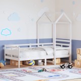 VidaXL Pat de zi cu acoperiș, alb, 80x200 cm, lemn masiv de pin