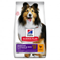 Hill&#039;s Science Plan Canine Adult Sensitive Stomach &amp; Skin Medium Chicken 14kg - AMBALAJ DETERIORAT