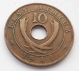 34. Moneda Africa de Est 10 cents 1941 - varianta fara litera