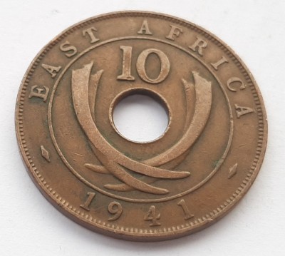 34. Moneda Africa de Est 10 cents 1941 - varianta fara litera foto