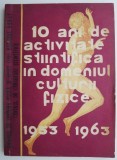 Zece ani de activitate stiintifica in domeniul educatiei fizice din regiunea Banat 1953-1963