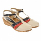 Sandale dama, din piele naturala cu barete, cu platforma de 5 cm - S03BRBL