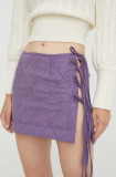 Cumpara ieftin Beatrice B fusta de lana culoarea violet, mini, creion