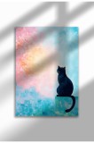 Imprimeu pe p&acirc;nză cu pisică neagră &ndash; Operă digitală pe h&acirc;rtie ne&icirc;nrămată - Pisica neagră 16 | A4 (21 x 29.7 cm)