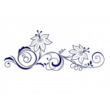 Sticker decorativ Flori, Albastru inchis, 85 cm, 1161ST-10