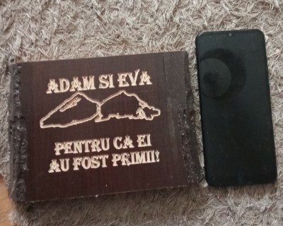 Lemn Masiv Sculptat Adam și Eva foto
