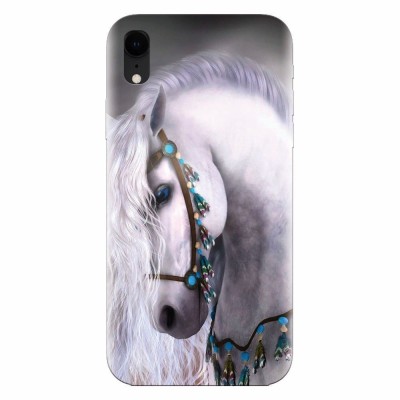 Husa silicon pentru Apple Iphone XR, White Horse foto