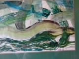 Peisaj abstract verde, 1981, semnat, Acuarela pe hartie, Nonfigurativ