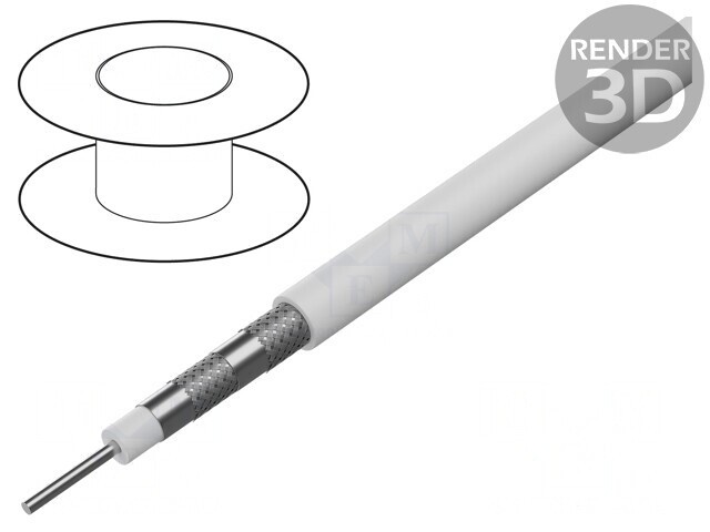 Cablu Coaxial Alb 20m &Oslash;7,2mm