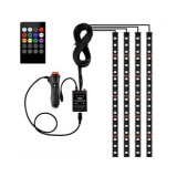 Banda LED auto, lumini ambientale, telecomanda, jocuri de lumini, kit complet