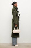 Answear Lab palton de lana culoarea verde, de tranzitie, oversize