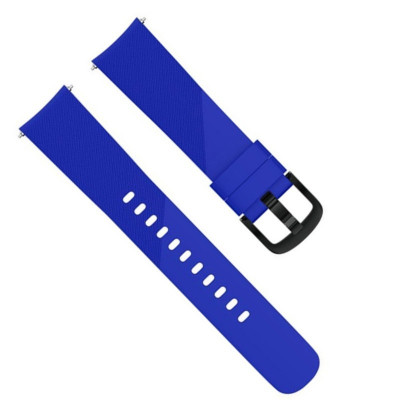 Curea silicon, compatibila Samsung Galaxy Watch3 40mm, telescoape Quick Release, Albastru foto
