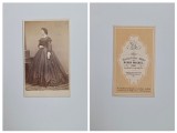 Fotografie de colectie CDV Atelier Georg Maerkl, Doamna in rochie cu crinolina, IWien, Viena, Austria, Austro-Ungaria, ca. 1865-70