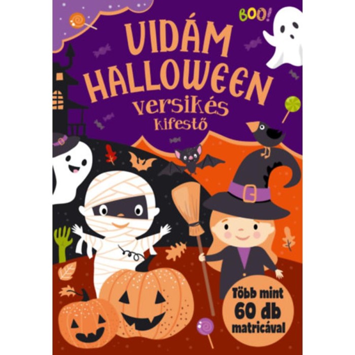 Vid&aacute;m Halloween - Versik&eacute;s kifestő - T&ouml;bb mint 60 db matric&aacute;val - B&oacute;ka Fruzsina Merc&eacute;desz