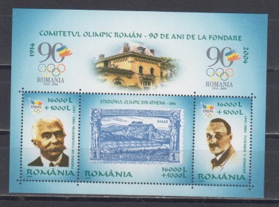 A11 TX2 10 - 2004 - 90 ani - Comitetul olimpic roman - bloc foto