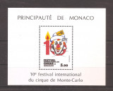 Monaco 1984 - Al 10-lea Festival Internațional de Circ, Monaco (colita), MNH, Nestampilat