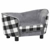 Canapea pentru caini, gri, 68 x 38 x 38 cm, plus