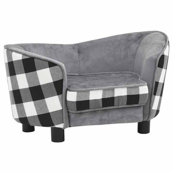 Canapea pentru caini, gri, 68 x 38 x 38 cm, plus