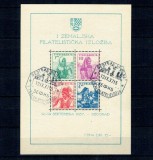Iugoslavia 1937 - Expo Belgrad, port popular, colita cu stampila prima zi