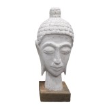 Cumpara ieftin Statueta bust Buddha Wevi alb lemn mango 13x10x33 cm