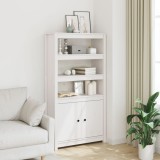 Dulap &icirc;nalt, alb, 80x35x154 cm, lemn masiv de pin