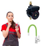 Pachet pompa ridicare presiune apa retea UPA 15-90 cu baterie bucatarie flexibila ZUMBA