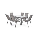Set mobilier pentru gradina HECHT Sofia Set 6, masa cu 6 scaune, schelet metalic
