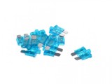 Set 10 Sigurante Auto cu LED 15A, Mici (19mm), Indicare Ardere Siguranta