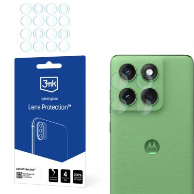 Folie de protectie Camera Spate 3MK Protection pentru Motorola Edge 60, Sticla Flexibila, Set 4 bucati, Transparenta foto