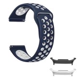 Curea silicon compatibila Samsung Galaxy Watch8 Classic 46mm, Albastru-Alb