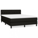Cumpara ieftin Pat box spring cu saltea, negru, 140x200 cm, textil