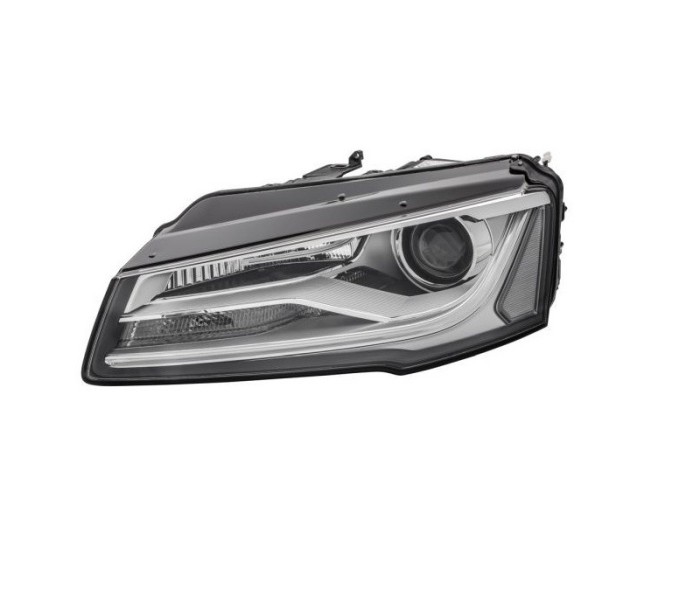 Far Audi A8 (D4/4f), 11.2013-09.2017, montare fata, stanga, bi-xenon; cu lumini de zi tip LED; D3S+H7+PSY24W; electric; fara ballast; fara modul LED;