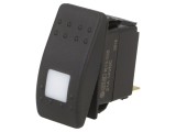 Comutator Rocker SPST OFF-ON 20A 14V Negru cu LED IP56