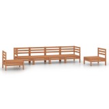 Set mobilier de gradina, 6 piese, maro miere, lemn masiv de pin