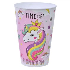 Pahar Plastic Unicorn, 400ml, Multicolor foto