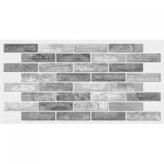 Panou decorativ, PVC, model caramida 3D, cu model, nuante gri, 96x48.5 cm foto