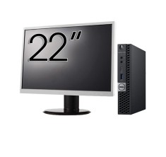 Pachet Calculator Second Hand DELL OptiPlex 7060 Mini PC, Intel Core i5-8500T 2.10 - 3.50GHz, 16GB DDR4, 512GB SSD + Monitor 22 Inch NewTechnology Med foto