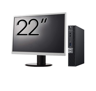 Pachet Calculator Second Hand DELL OptiPlex 7060 Mini PC, Intel Core i5-8500T 2.10 - 3.50GHz, 8GB DDR4, 256GB SSD + Monitor 22 Inch NewTechnology Medi foto