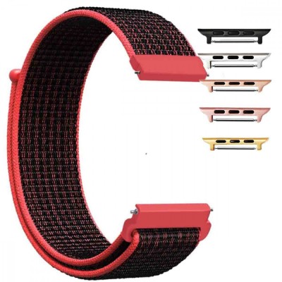 Curea material textil, compatibila cu Apple Watch 9|8|7|6|5|4|3|2|1 Series, 49mm|45mm|44mm|42mm, Barn Red foto