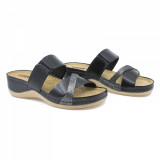 Papuci dama, LEON-909, Casual, Piele naturala, Negru, 36 - 41