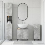 Cumpara ieftin Set de cabinet pentru baie cu 3 piese ZWOLLE Gri Beton