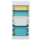 Raft depozitare cu 4 cosuri colorate, U-Grow