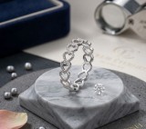 Cumpara ieftin Inel Eternity din Argint 925 Aurum Jewelry , Model Inimi Impletite Partial Pavat
