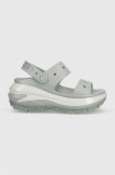 Crocs papuci Classic Mega Crush Sandal femei, culoarea gri, cu platforma, 207989 207989.007-007