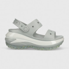 Crocs papuci Classic Mega Crush Sandal femei, culoarea gri, cu platforma, 207989 207989.007-007