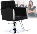 Scaun de coafat Maya hidraulic rotativ pentru salonul de coafură Suport cromat scaun de coafor
