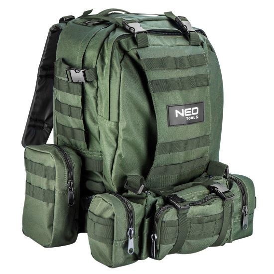 Ghiozdan/rucsac turistic, 4 in 1, model Survival, verde inchis, NEO GartenVIP DiyLine