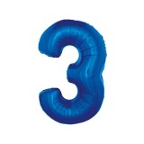 Balon folie sub forma de cifra, culoare albastra 92 cm-Tip Cifra 3
